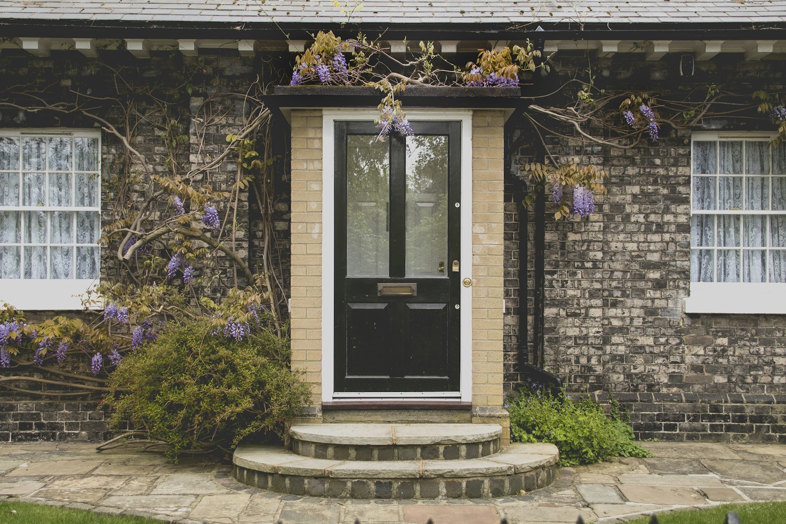 Composite front door on a house